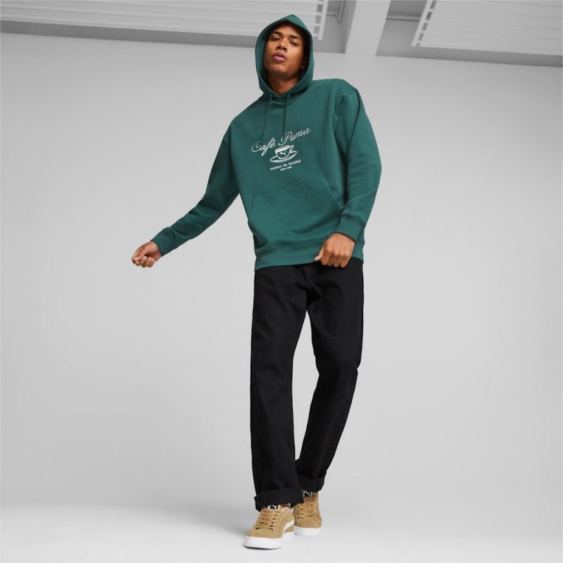 Puma | Men's CLASSICS CAFE Puma | Men's Hoodie - Malachite