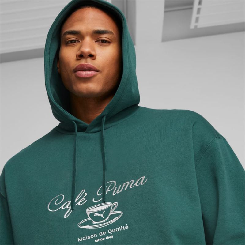 Puma | Men's CLASSICS CAFE Puma | Men's Hoodie - Malachite