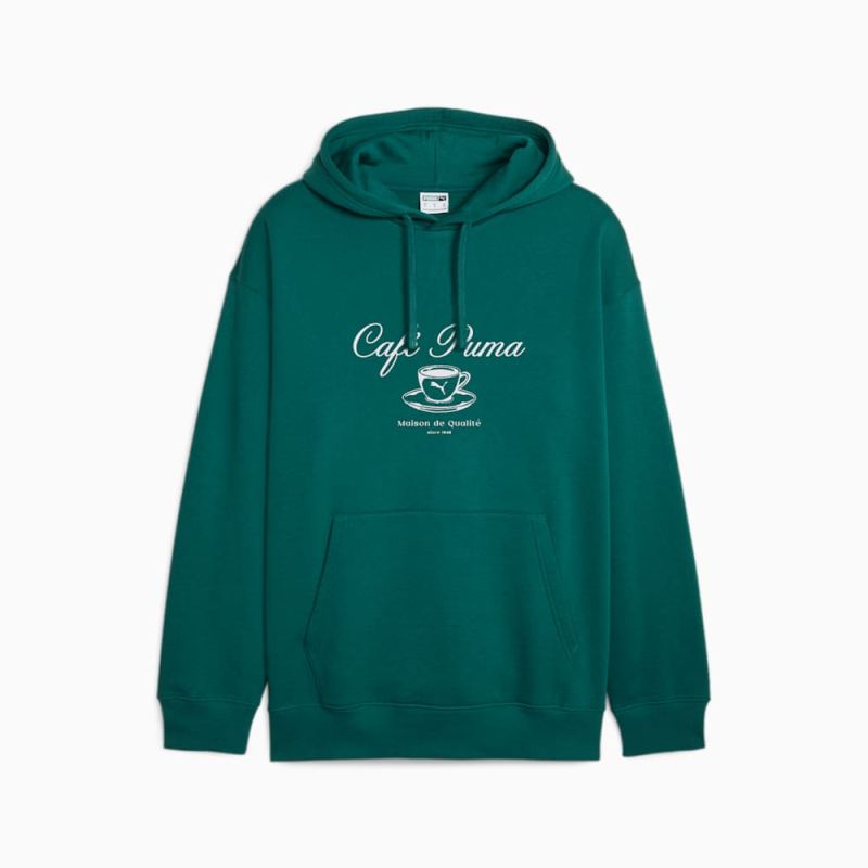 Puma | Men's CLASSICS CAFE Puma | Men's Hoodie - Malachite