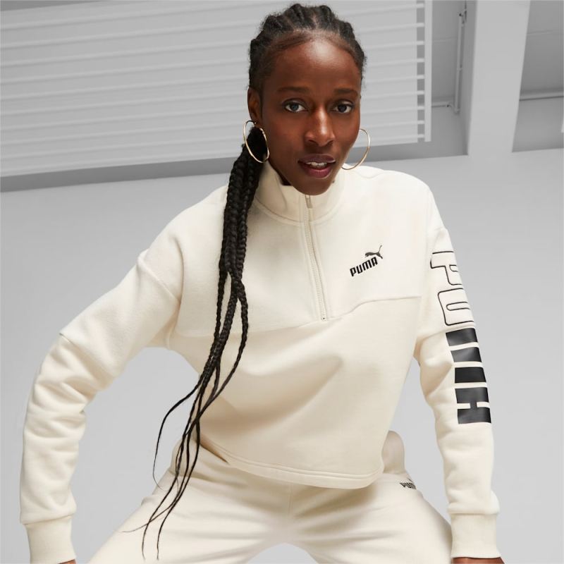 Puma | Women's POWER Colorblock Sweatshirt - Alpine Snow