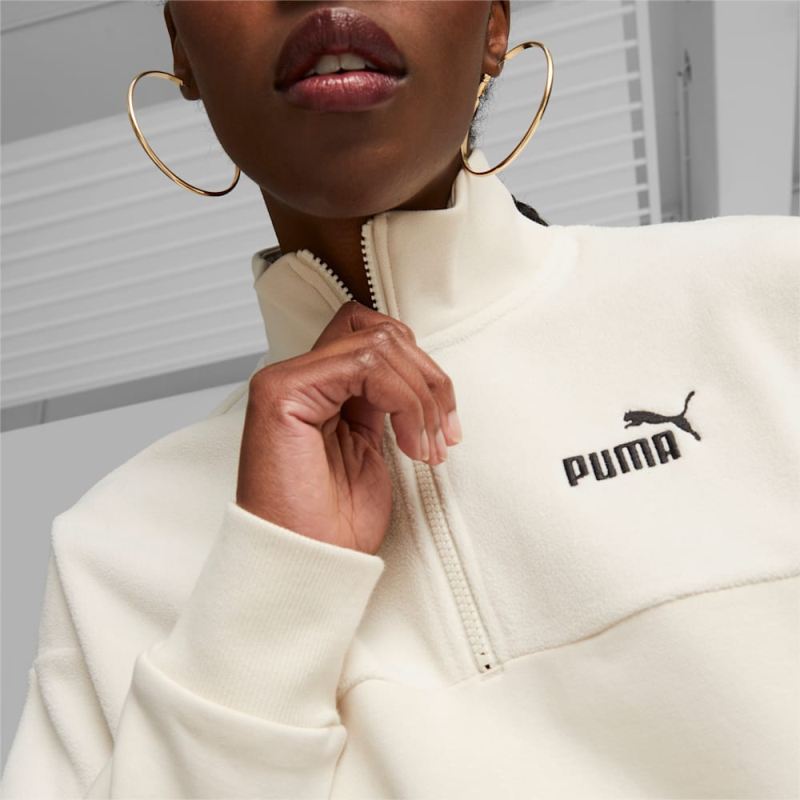 Puma | Women's POWER Colorblock Sweatshirt - Alpine Snow