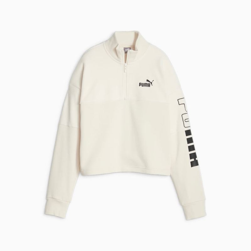 Puma | Women's POWER Colorblock Sweatshirt - Alpine Snow