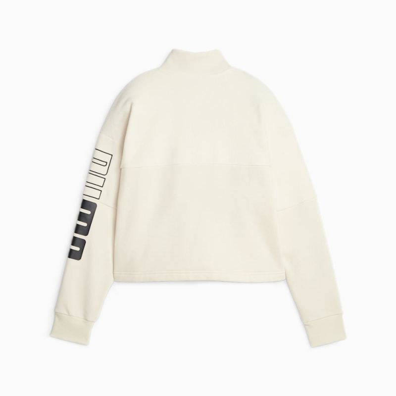 Puma | Women's POWER Colorblock Sweatshirt - Alpine Snow