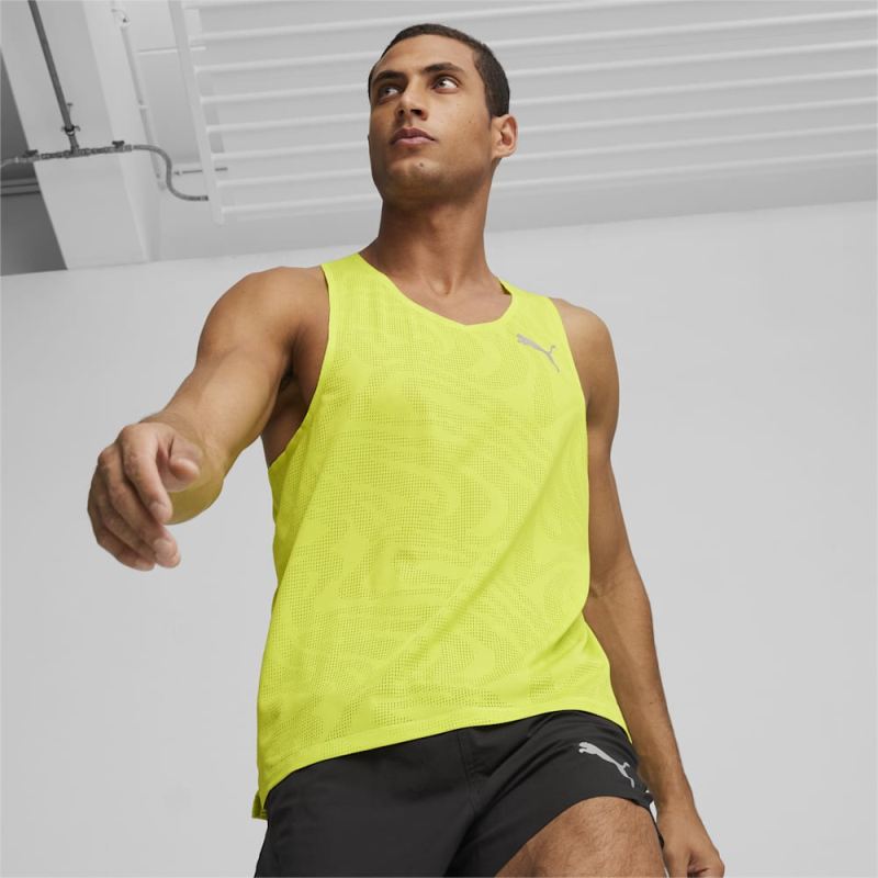 Puma | Men's RUN ULTRASPUN Running Singlet - Lime Pow