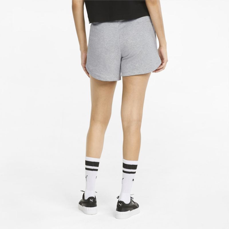 Puma | Women's Essentials High Waist Shorts - Light Gray Heather