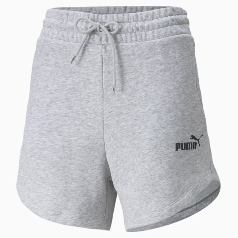 Puma | Women's Essentials High Waist Shorts - Light Gray Heather