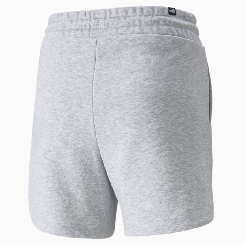 Puma | Women's Essentials High Waist Shorts - Light Gray Heather