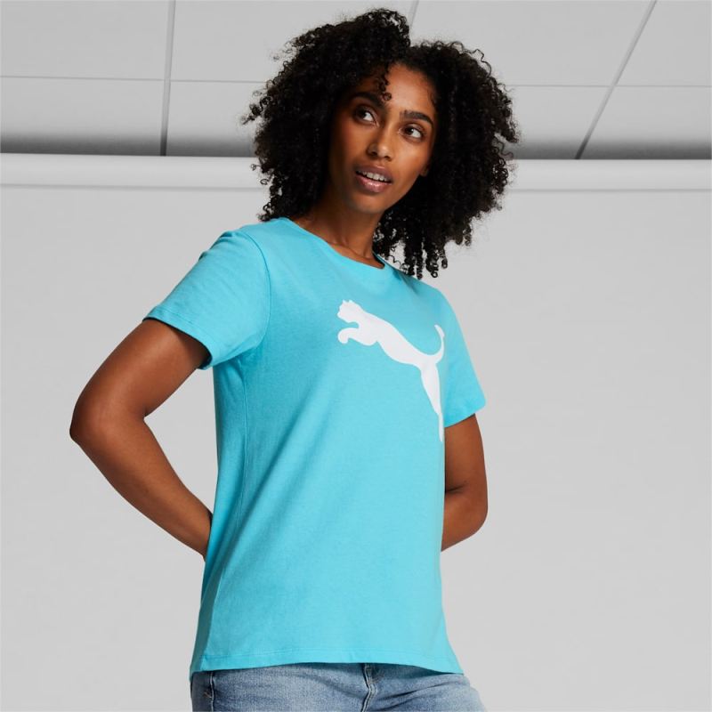 Puma | Women's Essentials Big Cat Logo Tee - Team Aqua