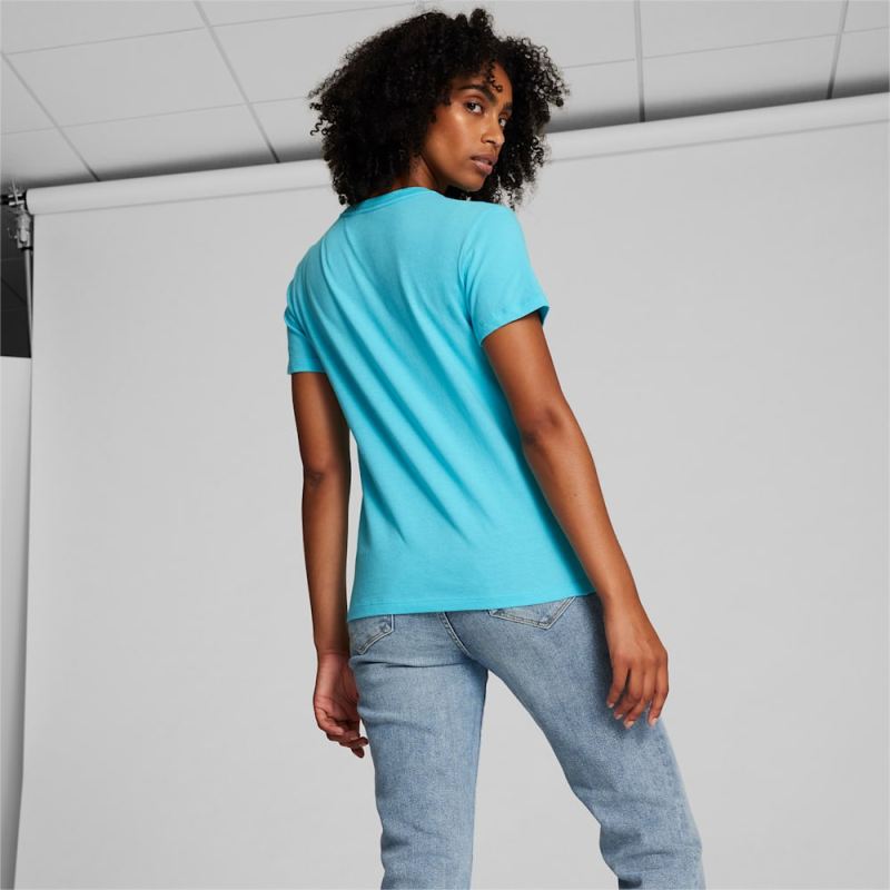 Puma | Women's Essentials Big Cat Logo Tee - Team Aqua