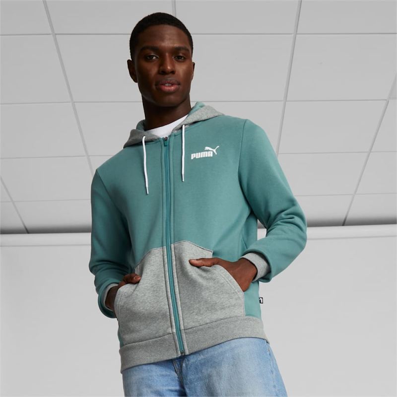 Puma | Men's Colorblock Hoodie - Adriatic