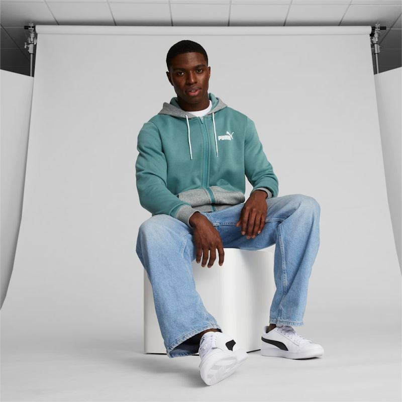 Puma | Men's Colorblock Hoodie - Adriatic