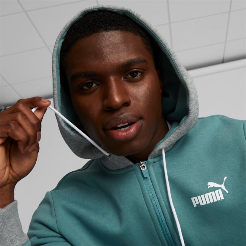 Puma | Men's Colorblock Hoodie - Adriatic