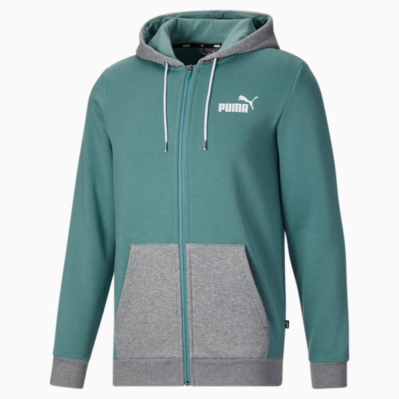 Puma | Men's Colorblock Hoodie - Adriatic