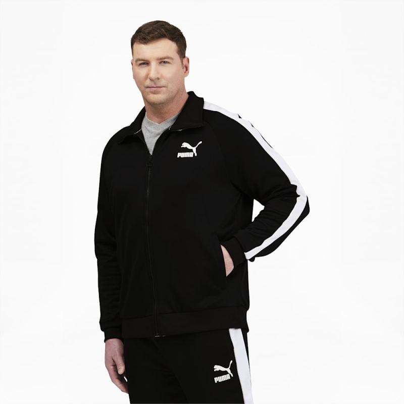 Puma | Men's Iconic T7 Track Jacket Big And Tall - Black-white