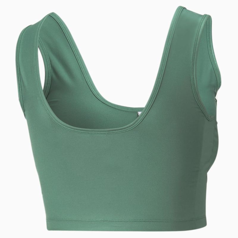 Puma | Women's T7 Shiny Cropped Top - Deep Forest