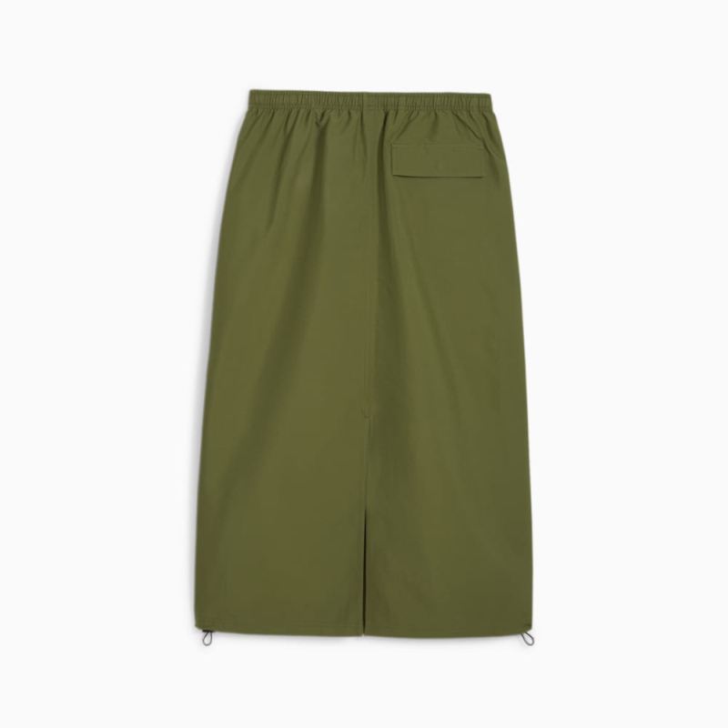 Puma | Women's DARE TO Midi Woven Skirt - Olive Green