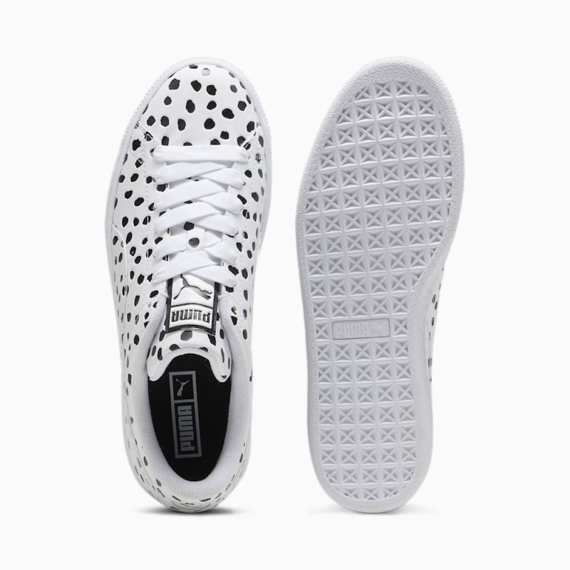 Puma | Women's Basket Dalmatian Sneakers - White-Black