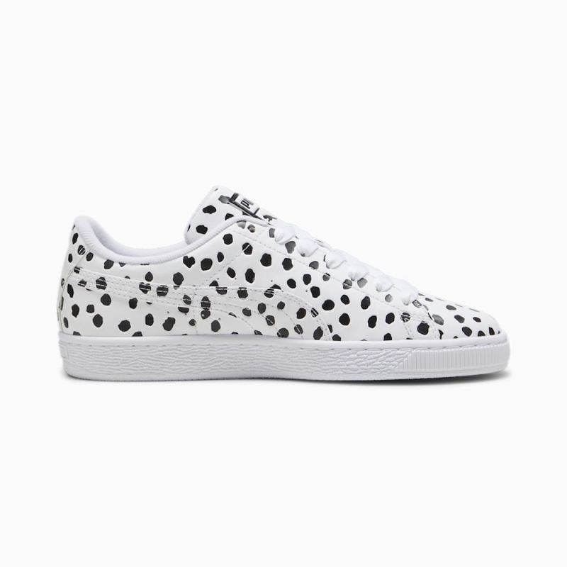 Puma | Women's Basket Dalmatian Sneakers - White-Black