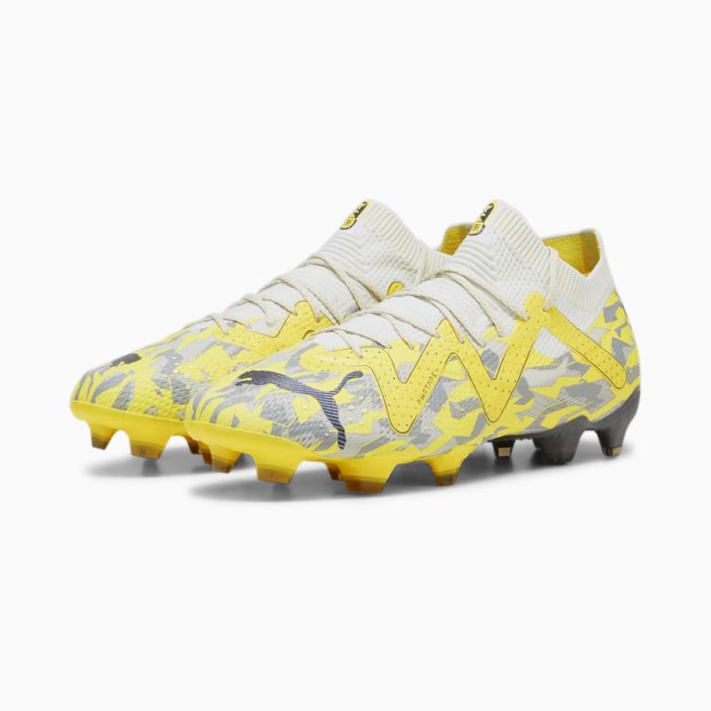 Puma | Men's FUTURE ULTIMATE FG/AG Soccer Cleats - Sedate Gray-Asphalt-Yellow Blaze