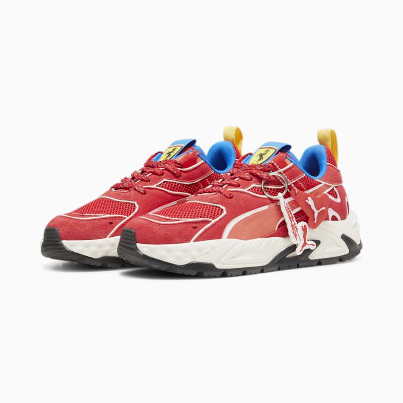 Puma | Men's SCUDERIA FERRARI x JOSHUA VIDES RS Trck Sneakers - Rosso Corsa-Frosted Ivory