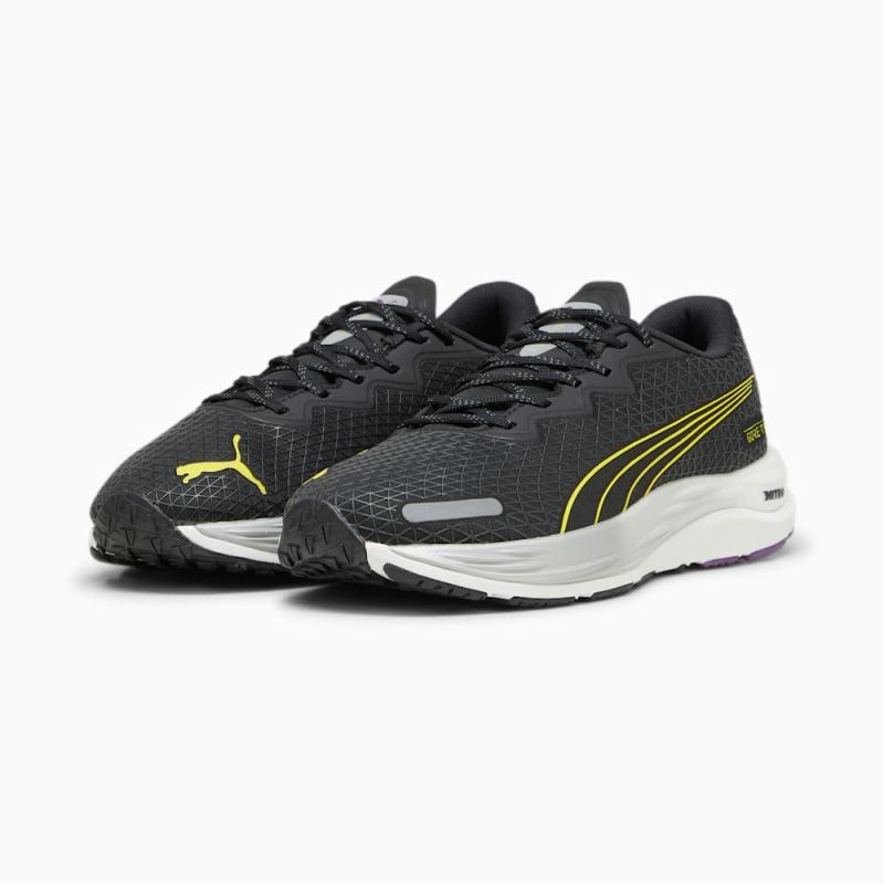 Puma | Women's Velocity NITRO 2 GORE-TEX Running Shoes - Black-Purple Pop-Yellow Burst