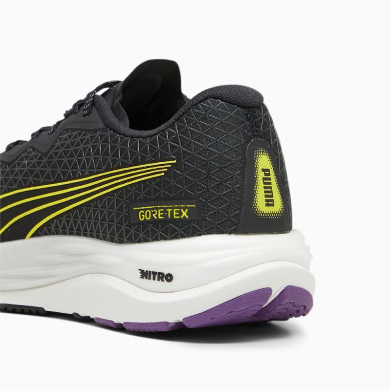 Puma | Women's Velocity NITRO 2 GORE-TEX Running Shoes - Black-Purple Pop-Yellow Burst