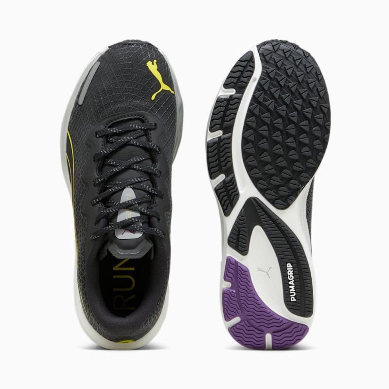 Puma | Women's Velocity NITRO 2 GORE-TEX Running Shoes - Black-Purple Pop-Yellow Burst