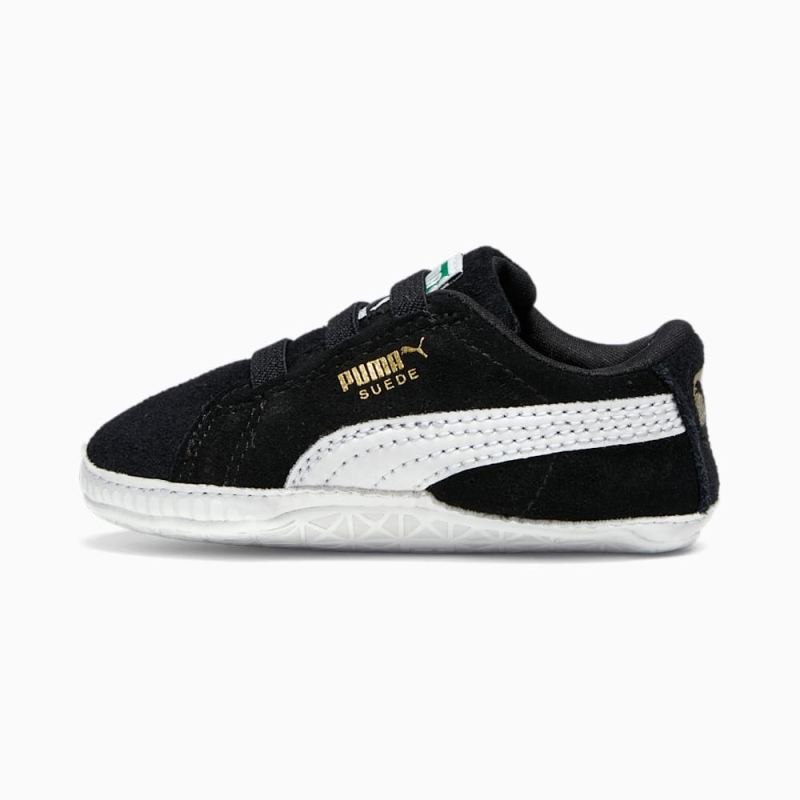 Puma | Girls Suede Classic Crib Toddlers Shoes - Black-White - Click Image to Close