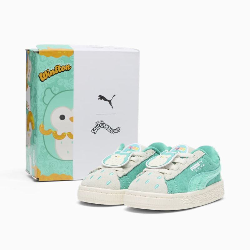 Puma | Boys Puma | Boys x SQUISHMALLOWS Suede XL Winston Toddlers Sneakers - Warm White-Alpine Snow-Elektro Pool