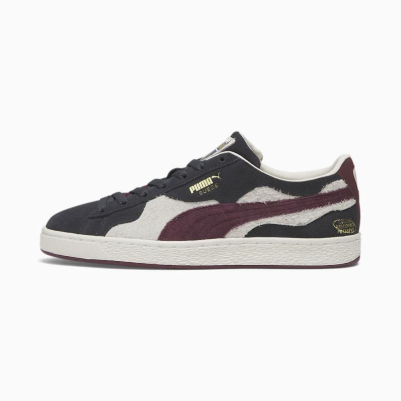 Puma | Men's Suede Camowave We Are Legends Deeply Rooted Sneakers - Strong Gray-Warm White-Aubergine