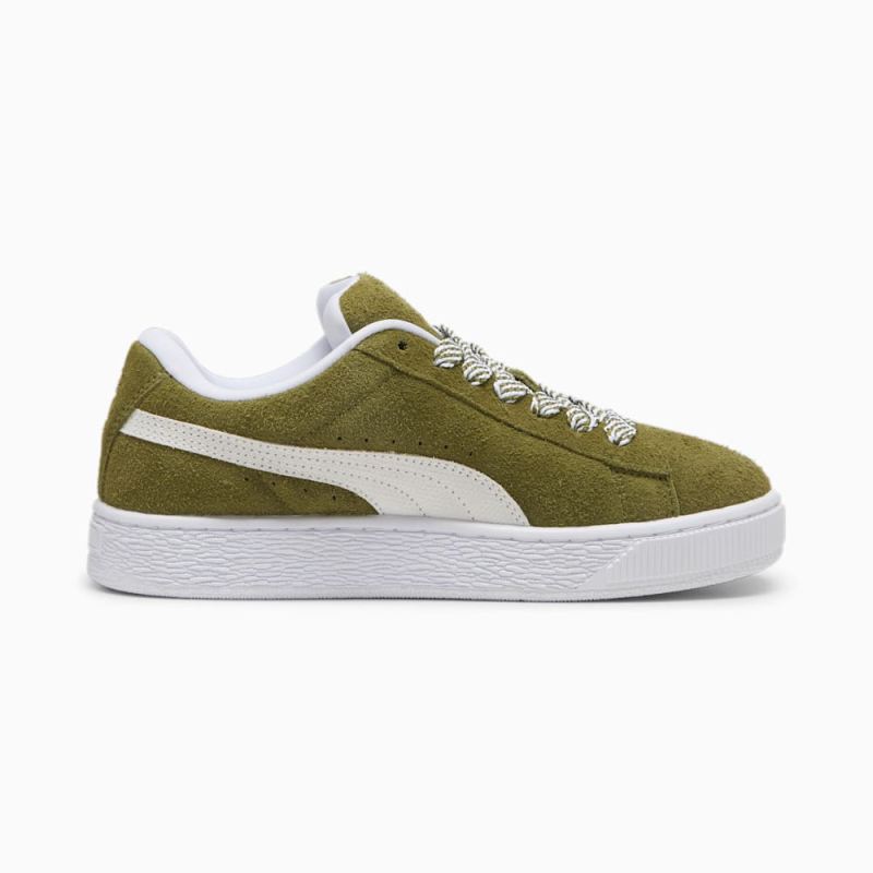 Puma | Women's Suede XL Soft Sneakers - Olive Green-White