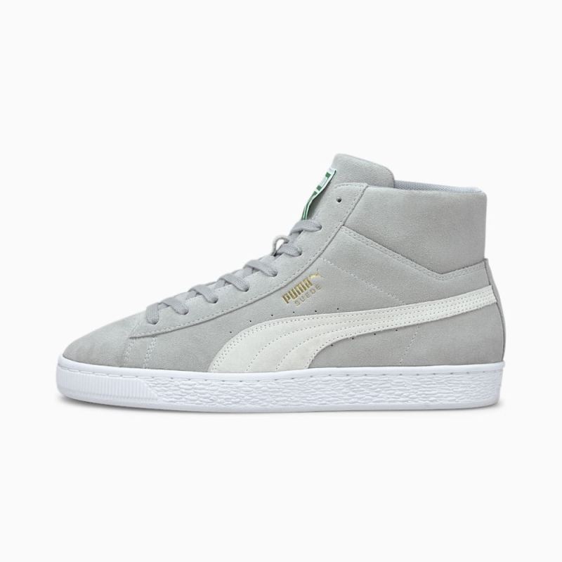 Puma | Men's Suede Mid XXI Sneakers - Quarry-White - Click Image to Close