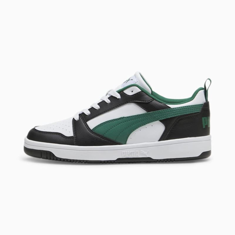 Puma | Men's Rebound V6 Low Sneakers - Black-White-Vine