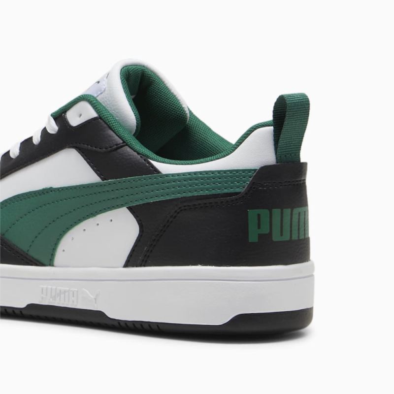 Puma | Men's Rebound V6 Low Sneakers - Black-White-Vine