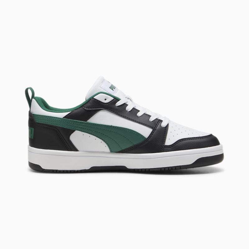 Puma | Men's Rebound V6 Low Sneakers - Black-White-Vine