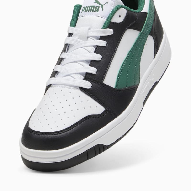 Puma | Men's Rebound V6 Low Sneakers - Black-White-Vine