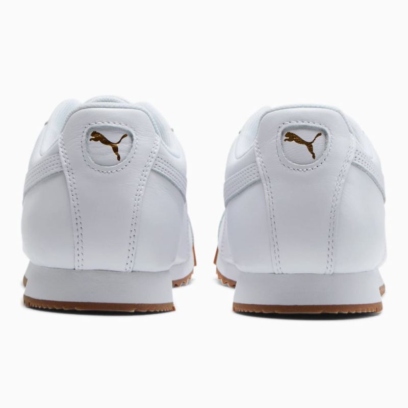 Puma | Women's Roma Classic Gum Sneakers - White-Team Gold