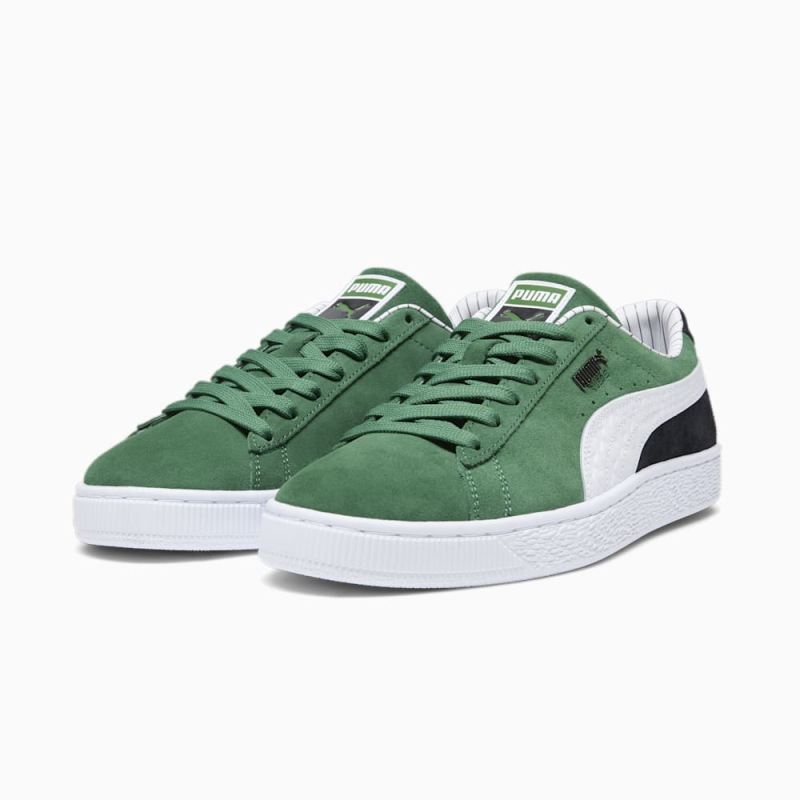 Puma | Men's Suede Pinstripe Sports Club Sneakers - Vine-White-Black