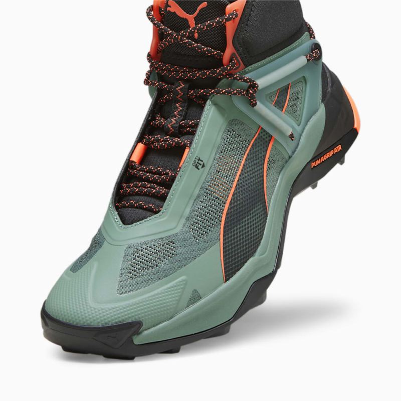 Puma | Men's SEASONS Explore NITRO Mid Hiking Shoes - Eucalyptus-Black-Neon Sun