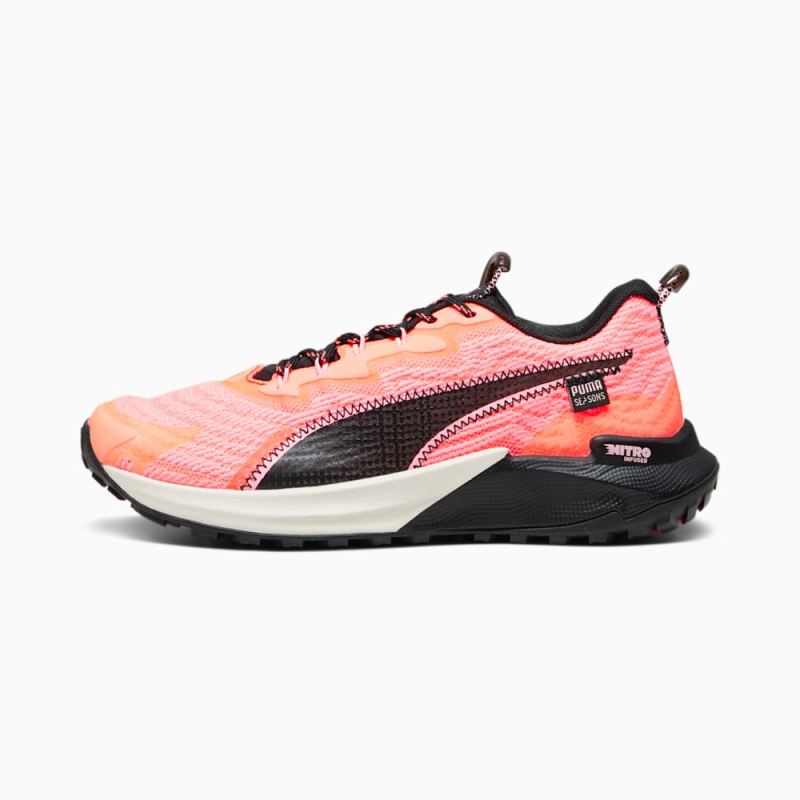 Puma | Women's SEASONS Fast-Trac NITRO 2 Running Shoes - Neon Sun-Alpine Snow-Black