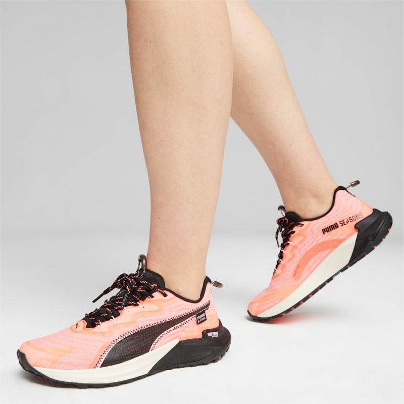 Puma | Women's SEASONS Fast-Trac NITRO 2 Running Shoes - Neon Sun-Alpine Snow-Black