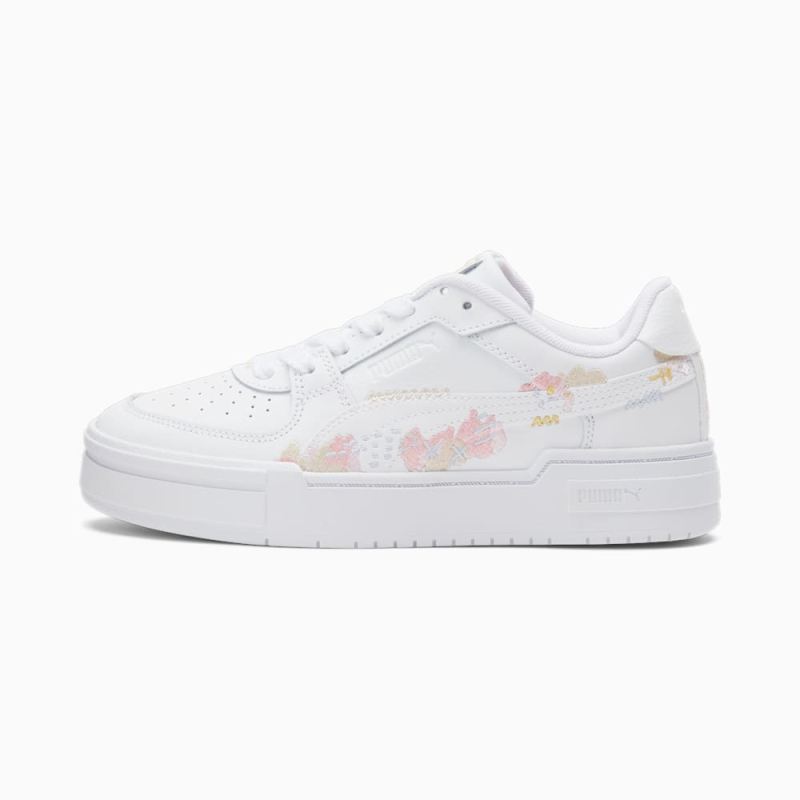 Puma | Women's CA Pro Embroidered Sneakers - White-Peach Smoothie-Flaxen - Click Image to Close