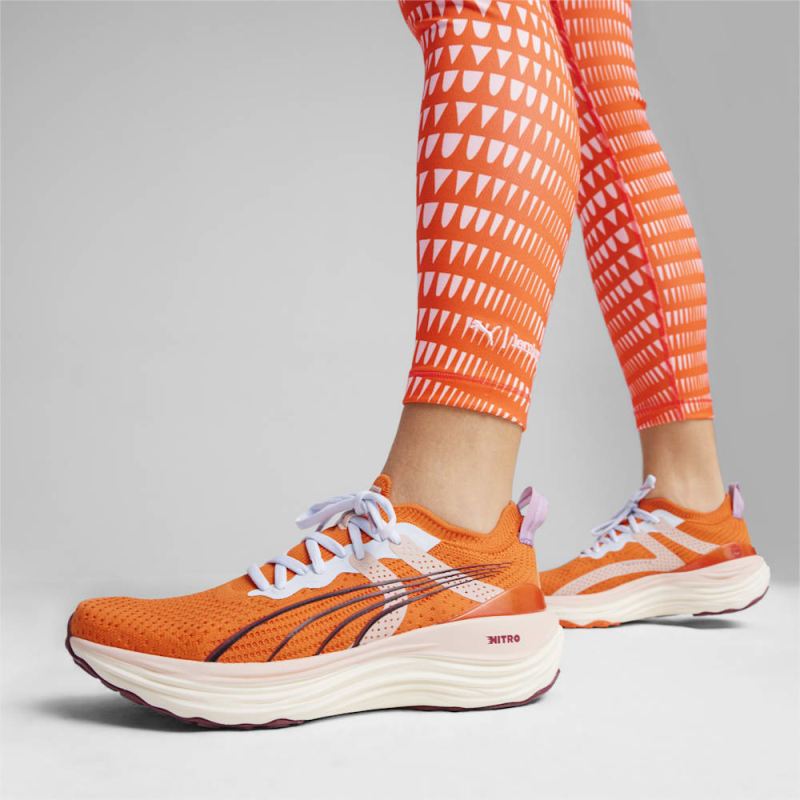 Puma | Women's x lemlem ForeverRun NITRO Running Shoes - Cayenne Pepper-Rose Quartz-Icy Blue