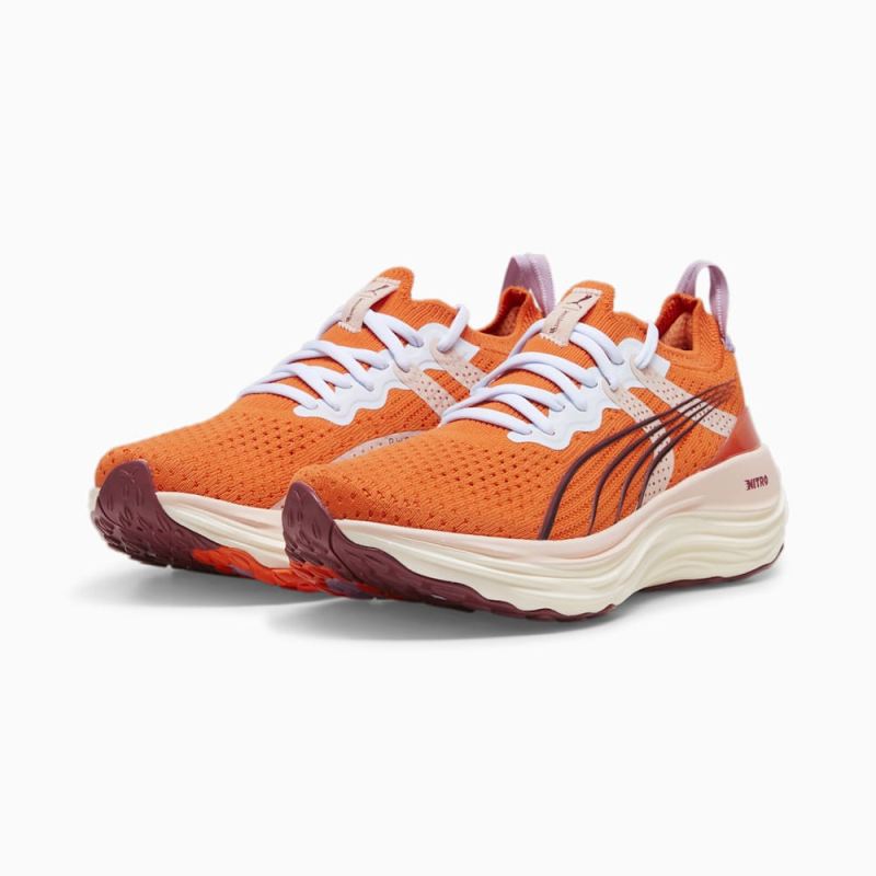 Puma | Women's x lemlem ForeverRun NITRO Running Shoes - Cayenne Pepper-Rose Quartz-Icy Blue