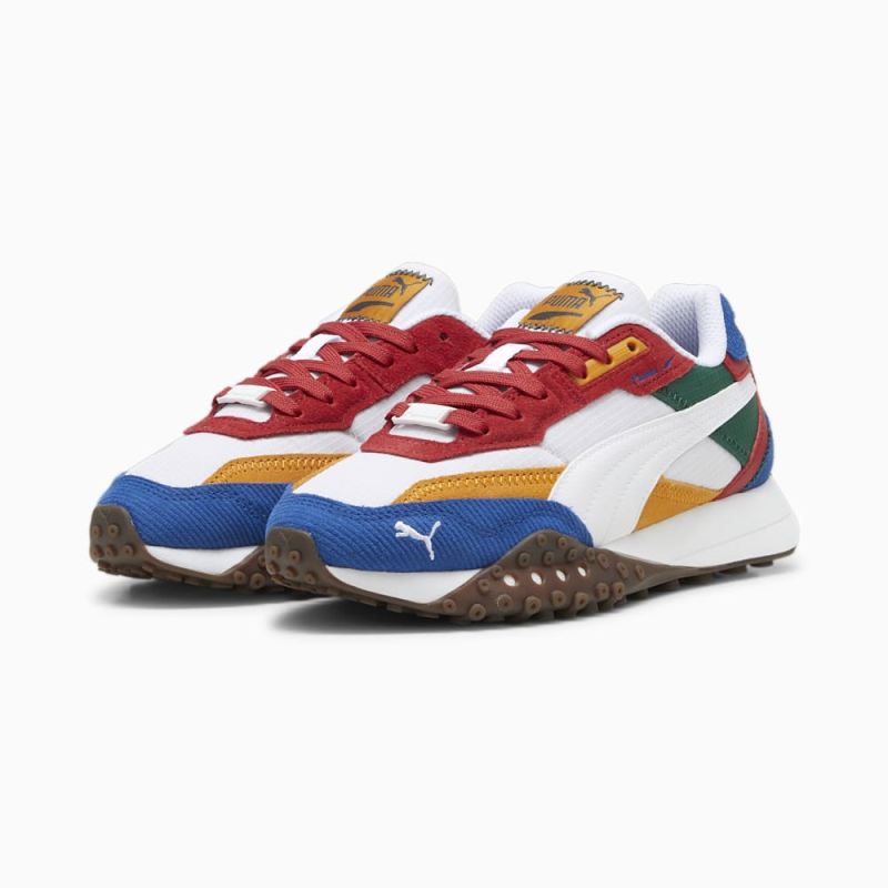 Puma | Boys Blktop Rider Multicolor Big Kids Sneakers - White-Club Red