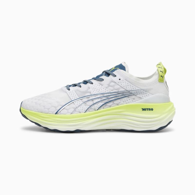 Puma | Men's ForeverRUN NITRO Running Shoes - White-Ocean Tropic-Lime Pow