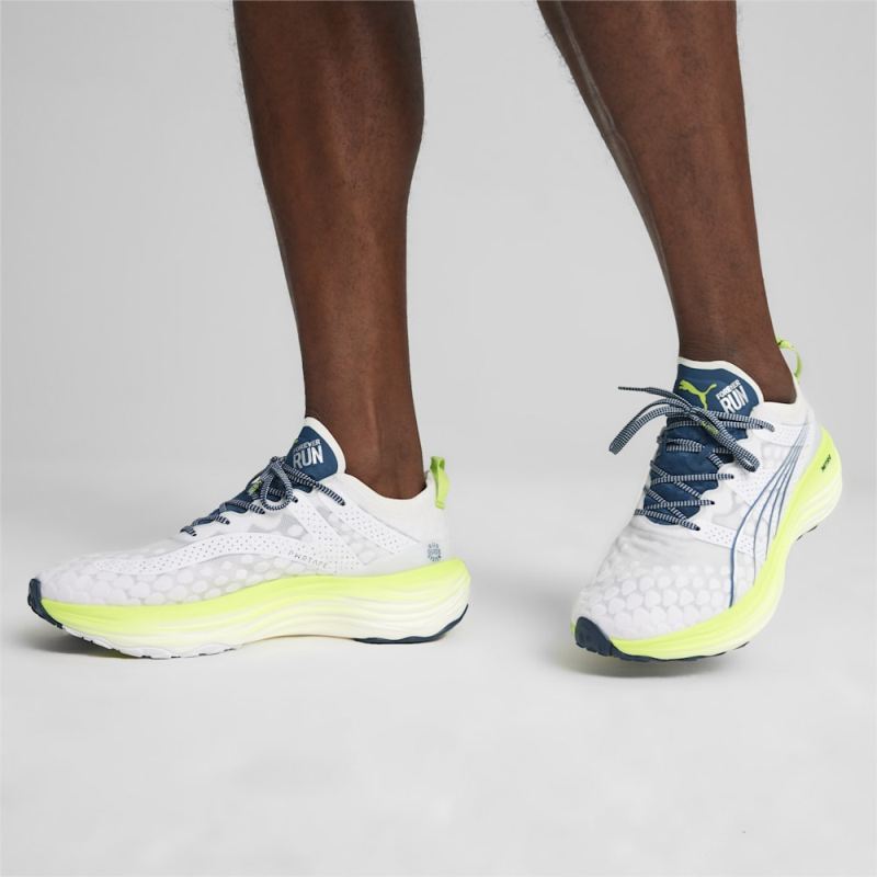 Puma | Men's ForeverRUN NITRO Running Shoes - White-Ocean Tropic-Lime Pow