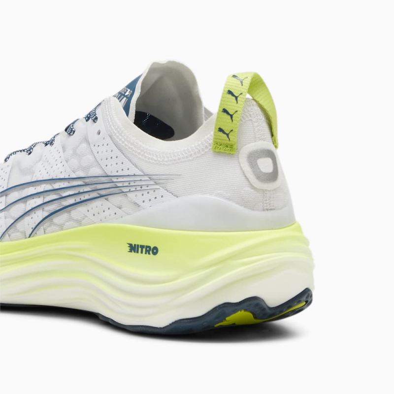 Puma | Men's ForeverRUN NITRO Running Shoes - White-Ocean Tropic-Lime Pow