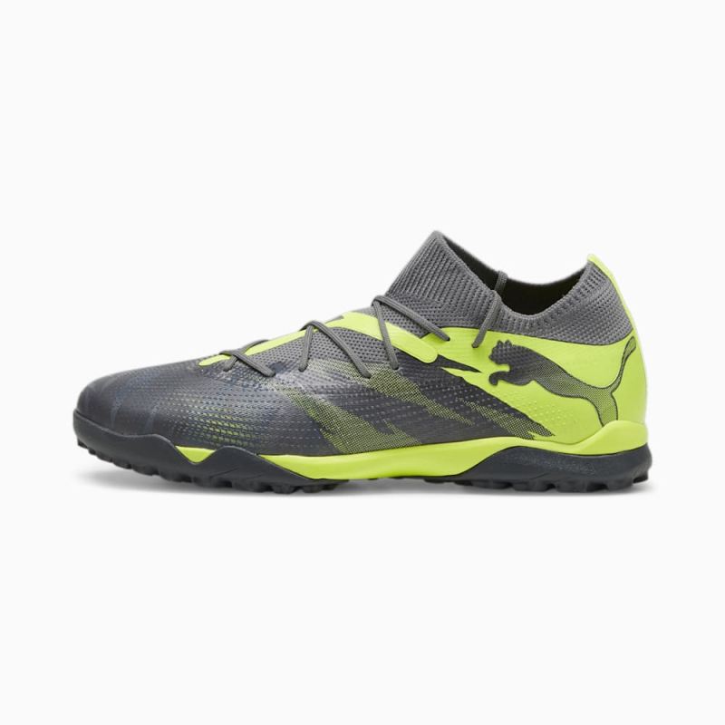 Puma | Men's FUTURE 7 MATCH RUSH TT Soccer Cleats - Strong Gray-Cool Dark Gray-Electric Lime