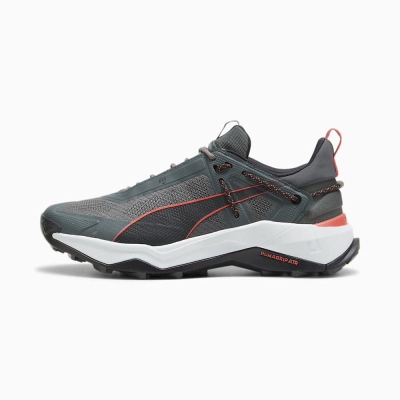 Puma | Men's SEASONS Explore NITRO Hiking Shoes - Mineral Gray-Black-Active Red